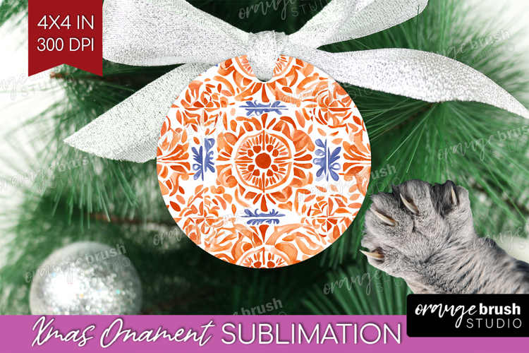 Mediterranean Ornament PNG - Italian Tile PNG Sublimation