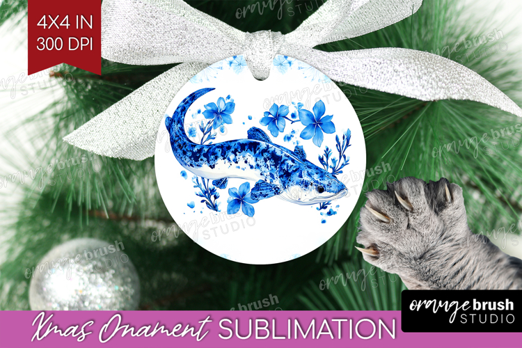 Moray Floral Ornament PNG Blue Flowers PNG Sublimation