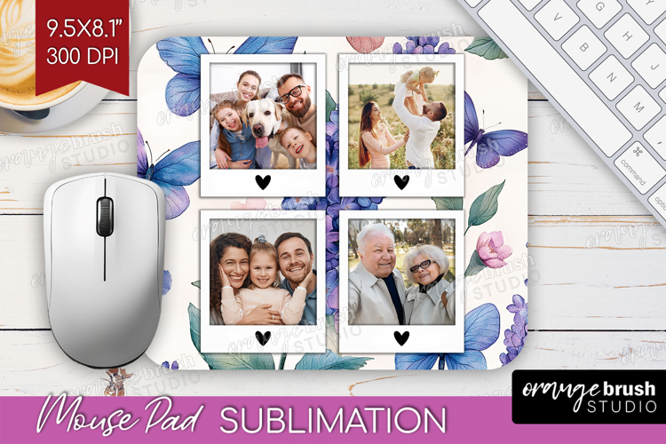 Floral Photo Mouse Pad PNG - Sping Flowers Picture Frame Pad