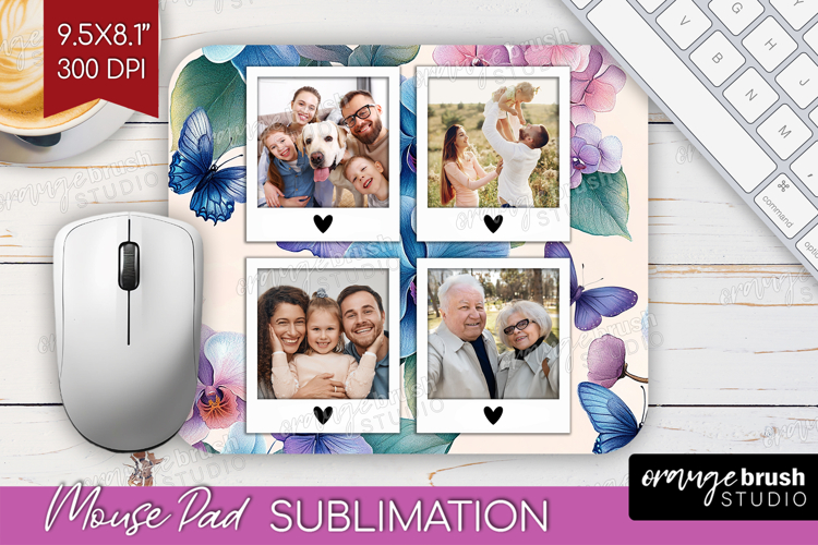 Floral Photo Mouse Pad PNG - Sping Flowers Picture Frame Pad