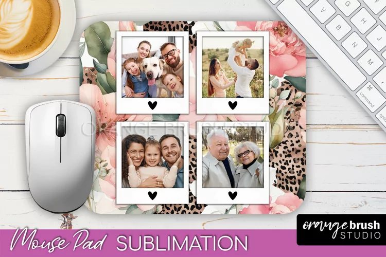 Photo Mouse Pad Sublimation, Floral Mouse Pad Picture Frame
