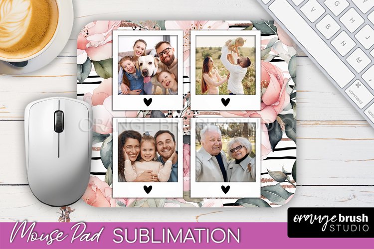 Photo Mouse Pad Sublimation, Floral Mouse Pad Picture Frame example image 1