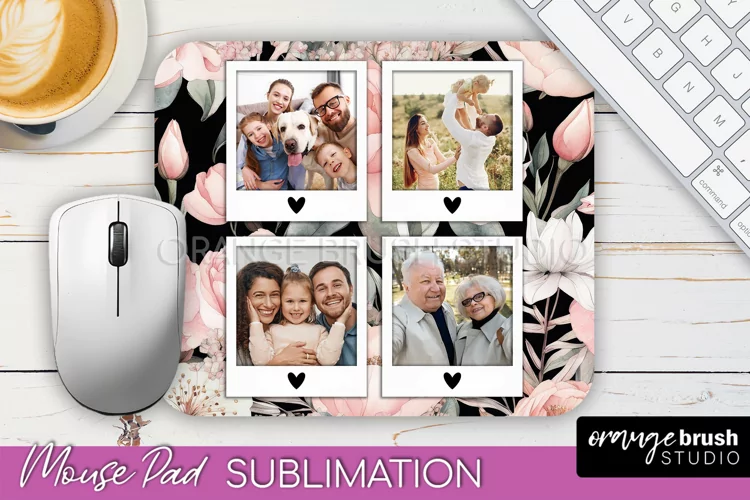 Photo Mouse Pad Sublimation, Floral Mouse Pad Picture Frame