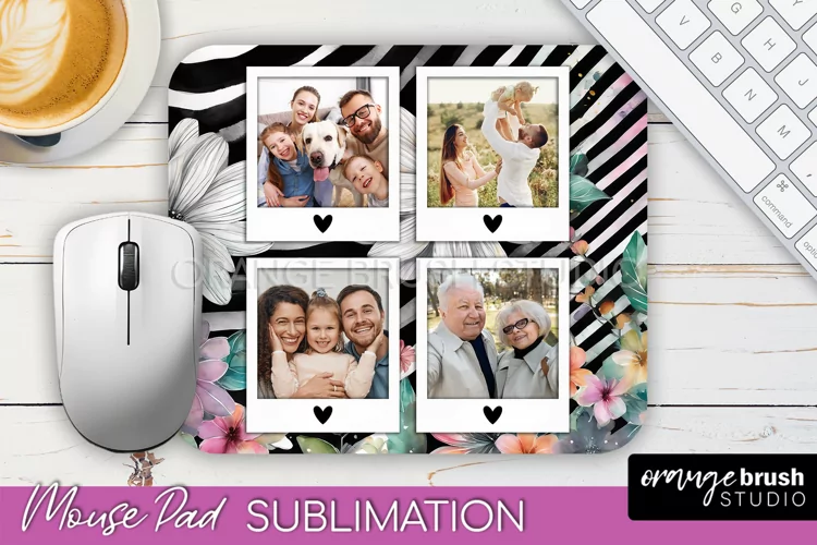 Photo Mouse Pad Sublimation, Floral Mouse Pad Picture Frame