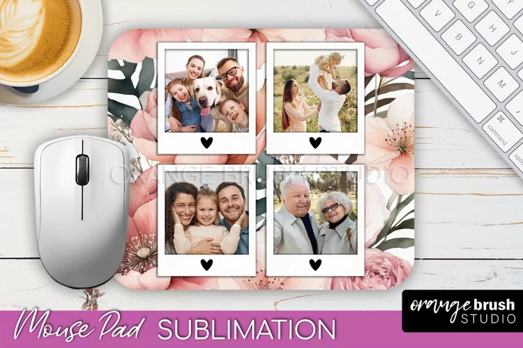 Photo Mouse Pad Sublimation, Floral Mouse Pad Picture Frame