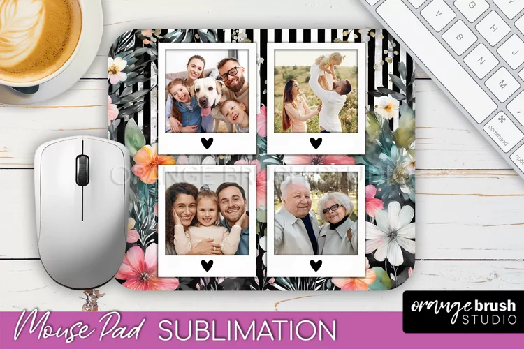 Photo Mouse Pad Sublimation, Floral Mouse Pad Picture Frame