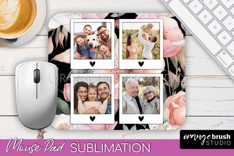 Photo Mouse Pad Sublimation, Floral Mouse Pad Picture Frame example image 1