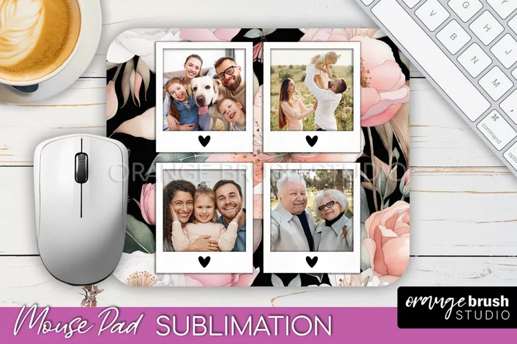 Photo Mouse Pad Sublimation, Floral Mouse Pad Picture Frame