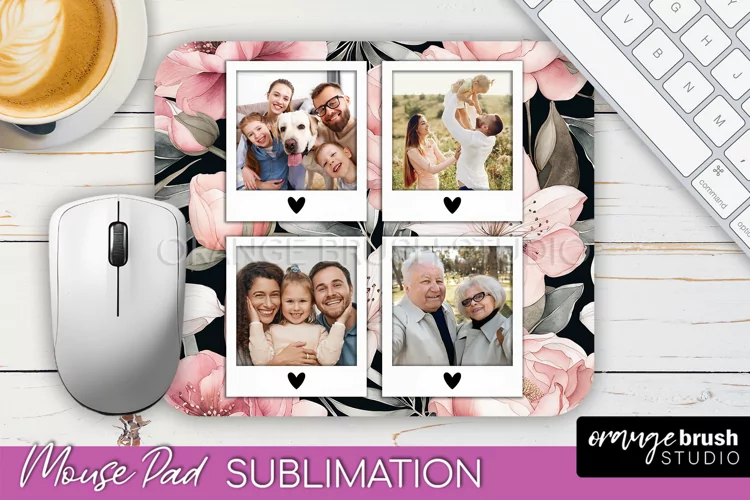 Photo Mouse Pad Sublimation, Floral Mouse Pad Picture Frame