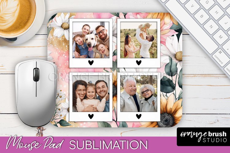 Photo Mouse Pad Sublimation, Floral Mouse Pad Picture Frame example image 1