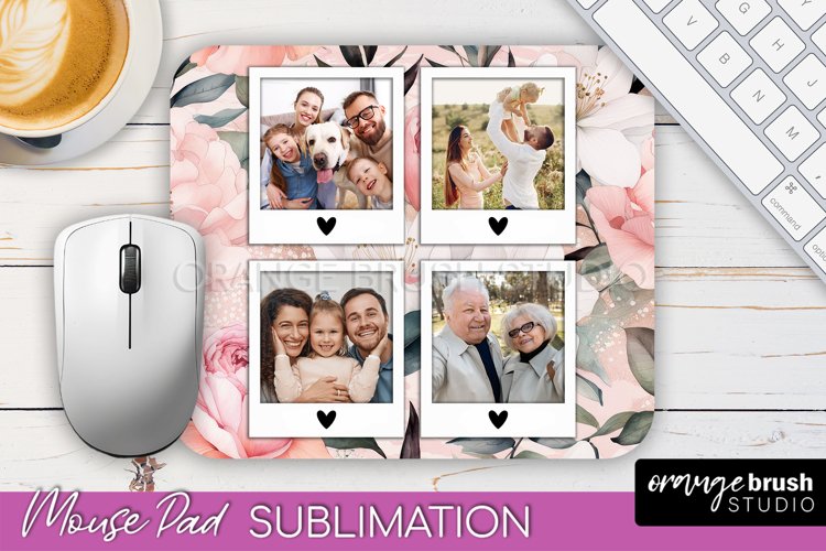 Photo Mouse Pad Sublimation, Floral Mouse Pad Picture Frame example image 1
