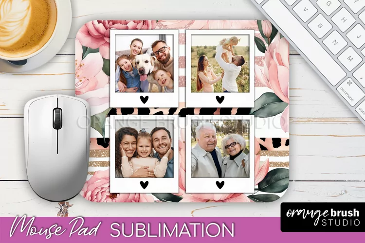 Photo Mouse Pad Sublimation, Floral Mouse Pad Picture Frame