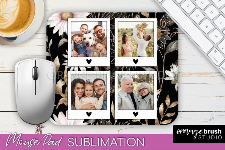 Photo Mouse Pad Sublimation, Floral Mouse Pad Picture Frame