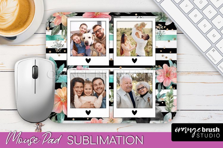 Photo Mouse Pad Sublimation, Floral Mouse Pad Picture Frame example image 1