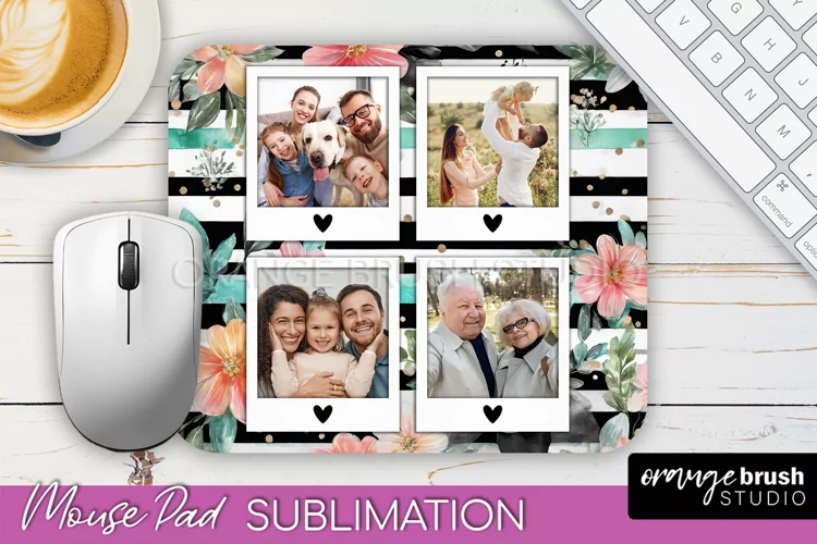 Photo Mouse Pad Sublimation, Floral Mouse Pad Picture Frame