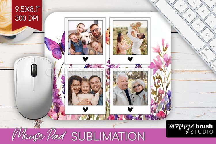 Wildflowers Photo Mouse Pad PNG - Floral Picture Frame Mouse