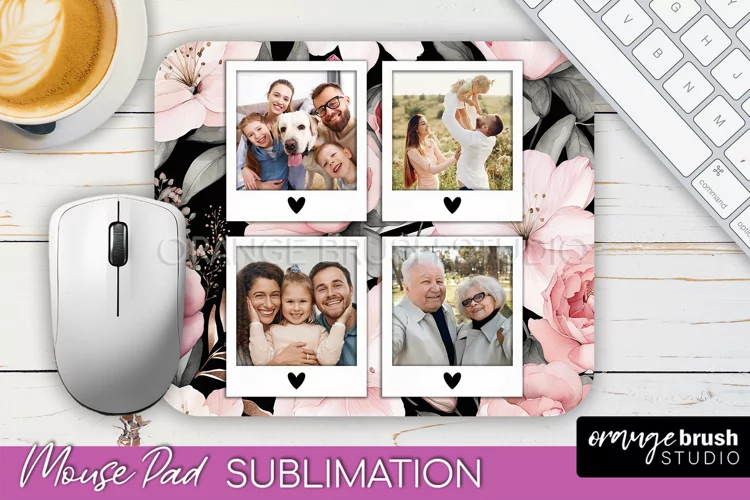 Photo Mouse Pad Sublimation, Floral Mouse Pad Picture Frame