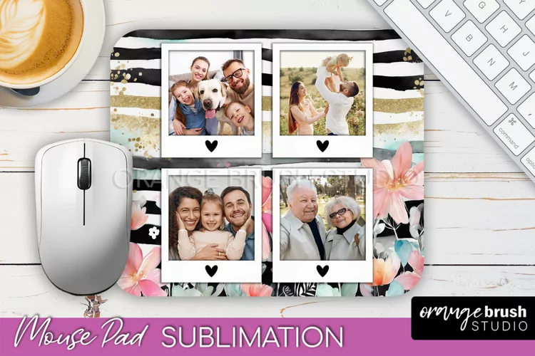 Photo Mouse Pad Sublimation, Floral Mouse Pad Picture Frame