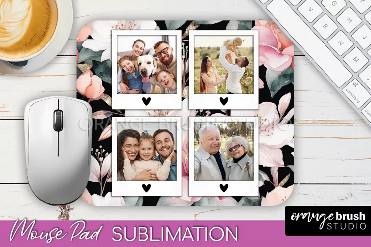 Photo Mouse Pad Sublimation, Floral Mouse Pad Picture Frame