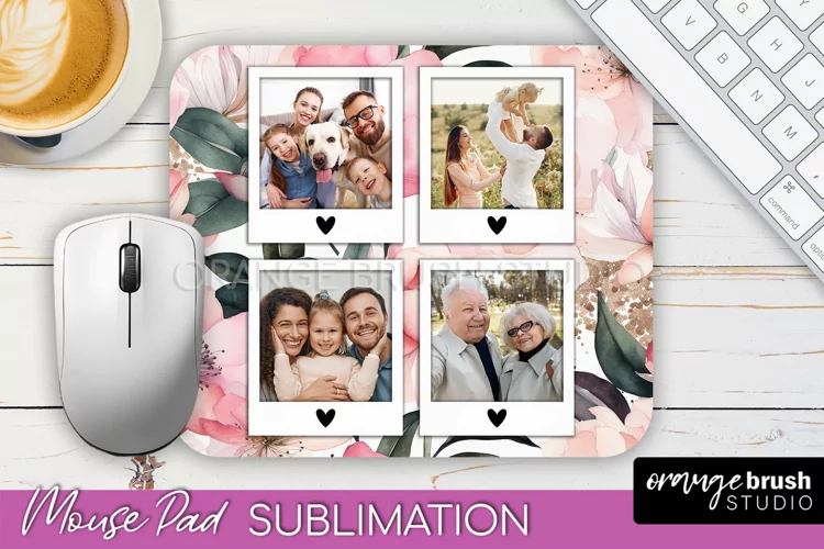 Photo Mouse Pad Sublimation, Floral Mouse Pad Picture Frame