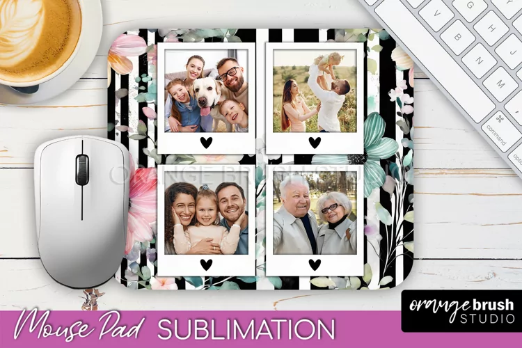 Photo Mouse Pad Sublimation, Floral Mouse Pad Picture Frame