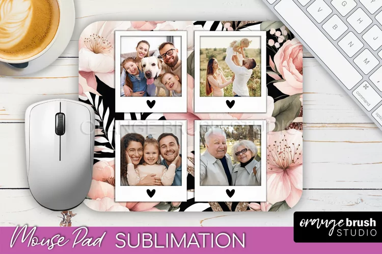 Photo Mouse Pad Sublimation, Floral Mouse Pad Picture Frame