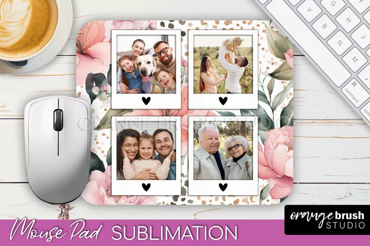Photo Mouse Pad Sublimation, Floral Mouse Pad Picture Frame