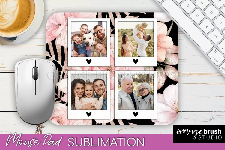 Photo Mouse Pad Sublimation, Floral Mouse Pad Picture Frame