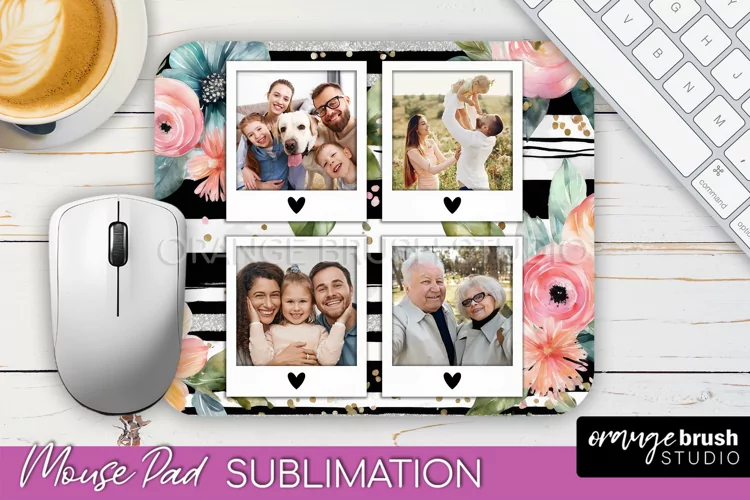 Photo Mouse Pad Sublimation, Floral Mouse Pad Picture Frame
