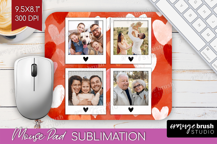 Heart Pattern Photo Mouse Pad PNG - Valentines Day Picture