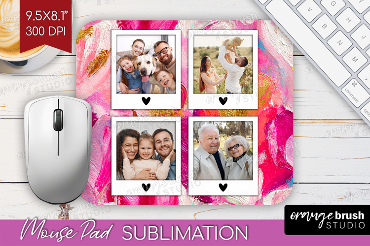 Heart Pattern Photo Mouse Pad PNG - Valentines Day Picture