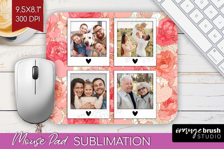 Heart Pattern Photo Mouse Pad PNG - Valentines Day Picture