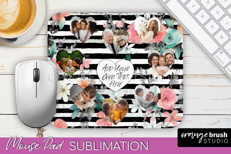 Photo Mouse Pad Sublimation, Floral Mouse Pad Picture Frame