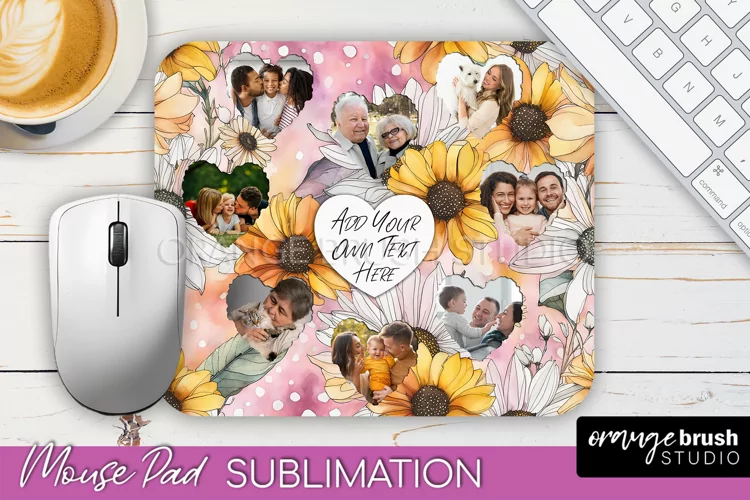 Photo Mouse Pad Sublimation, Floral Mouse Pad Picture Frame