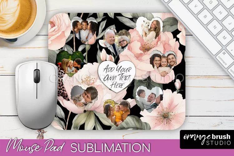 Photo Mouse Pad Sublimation, Floral Mouse Pad Picture Frame