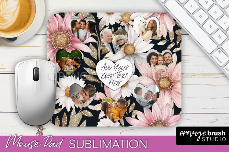 Photo Mouse Pad Sublimation, Floral Mouse Pad Picture Frame