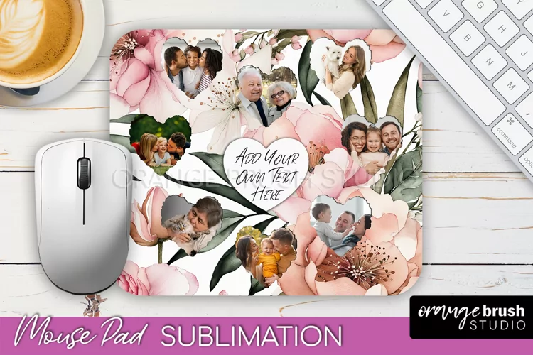 Photo Mouse Pad Sublimation, Floral Mouse Pad Picture Frame