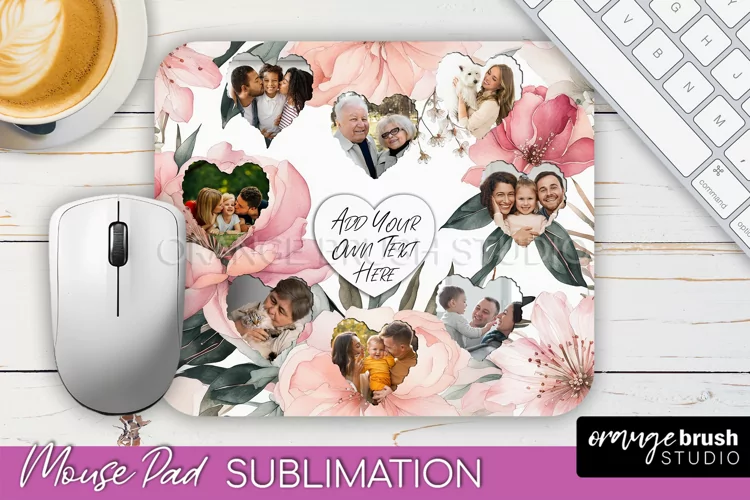 Photo Mouse Pad Sublimation, Floral Mouse Pad Picture Frame