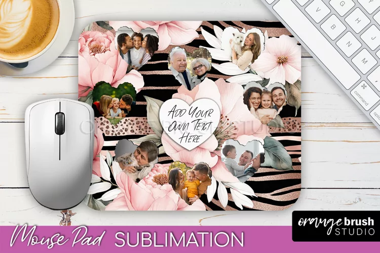 Photo Mouse Pad Sublimation, Floral Mouse Pad Picture Frame