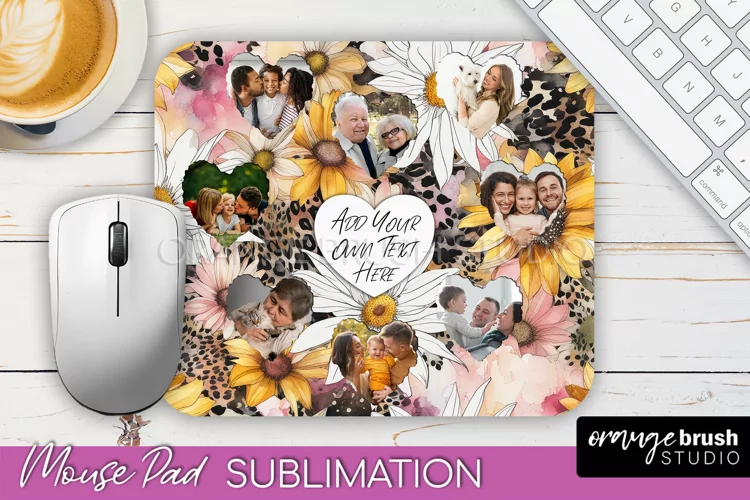Photo Mouse Pad Sublimation, Floral Mouse Pad Picture Frame