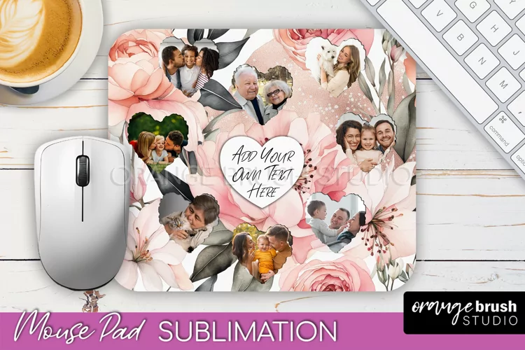 Photo Mouse Pad Sublimation, Floral Mouse Pad Picture Frame