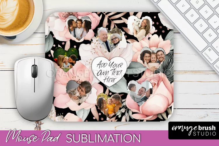 Photo Mouse Pad Sublimation, Floral Mouse Pad Picture Frame