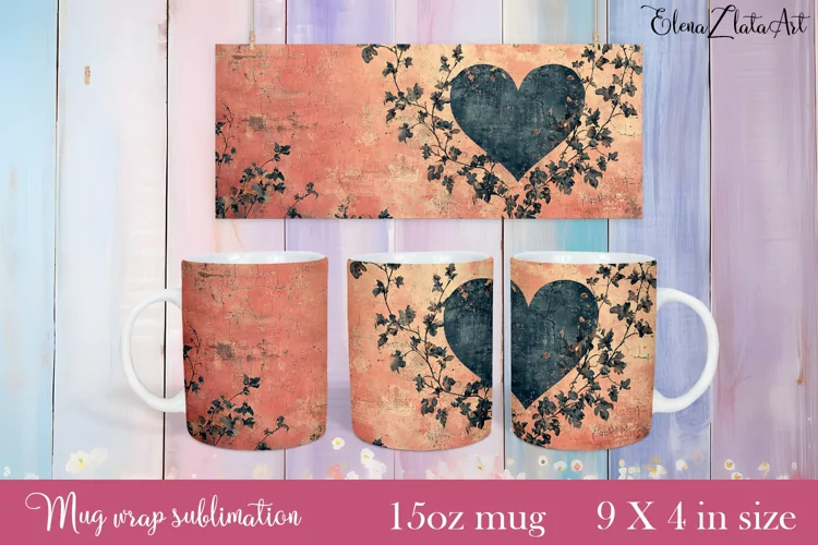Flowers Mug Sublimation, Floral Design Mug