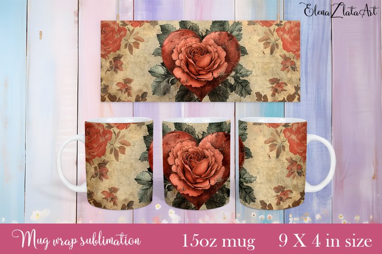 Flowers Mug Sublimation, Floral Design Mug example image 1
