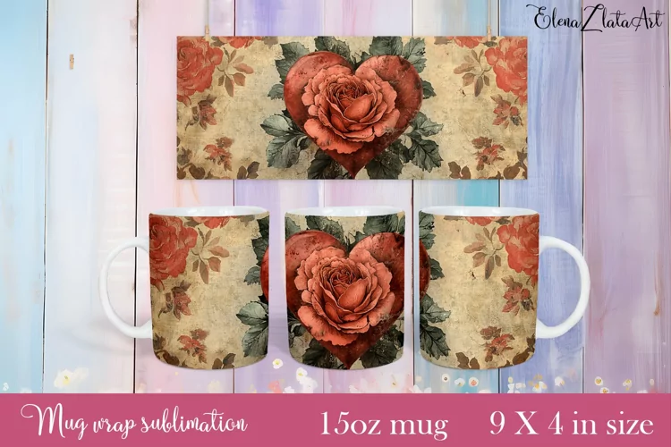 Flowers Mug Sublimation, Floral Design Mug
