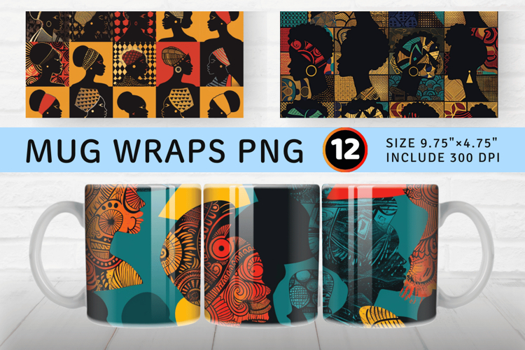 African Black History Month Mug Wrap Sublimation Designs