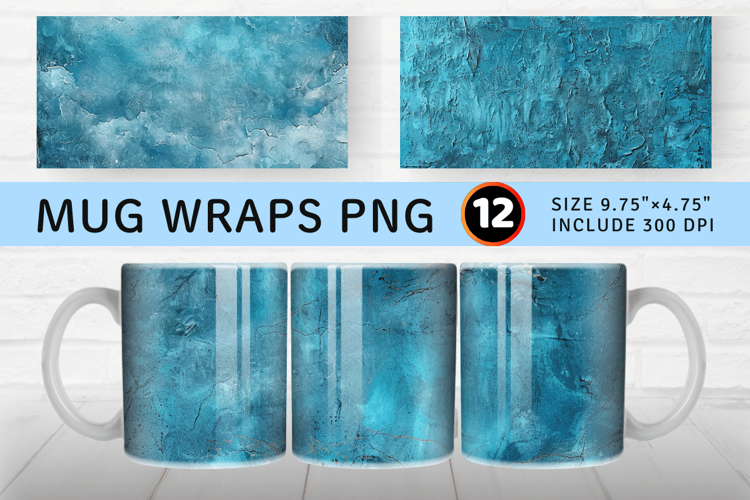 Lagoon Blue Mug Wrap Sublimation Designs