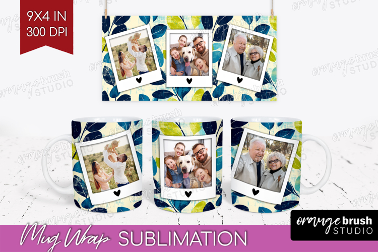Eucalyptus Photo Mug Wrap PNG - Botanical Picture Frame Mug
