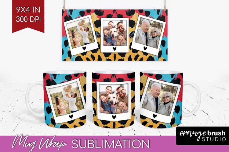 Leopard Print Photo Mug Wrap PNG - Animal Pattern Picture