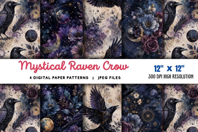 Mystical Raven Crow Junk Journal JPG